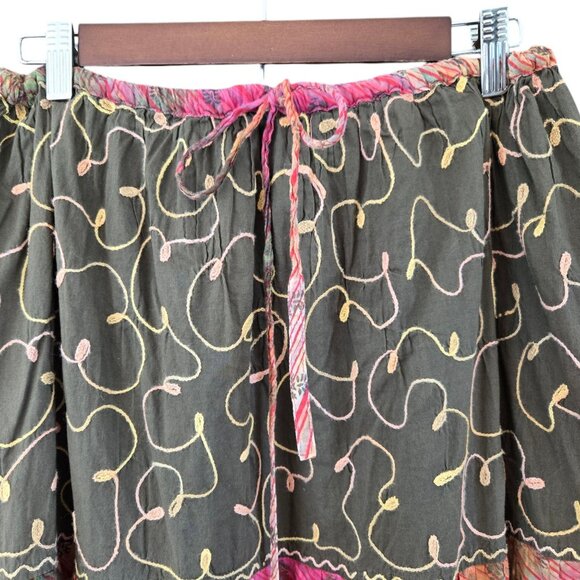 Natural Choice Boho Tiered Maxi Skirt Elastic Waist & Drawstring Free Size - Picture 3 of 11